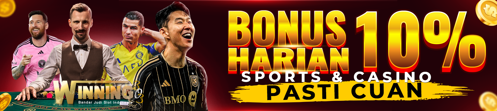Bonus Harian 10% Sports & Casino Pasti Cuan
